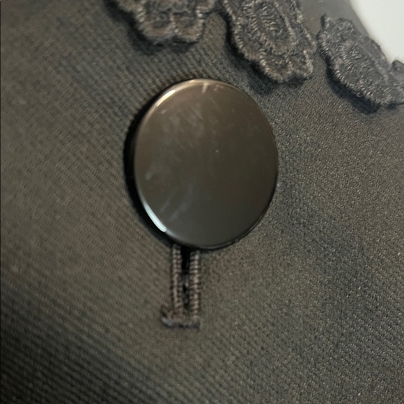 Kate Spade Floral Lace-Trim Coat | Black Wool-Cotton | Mid-Length | NWOT - Picture 10 of 11